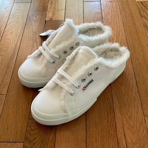 Superga Faux Fur Slide Sneakers